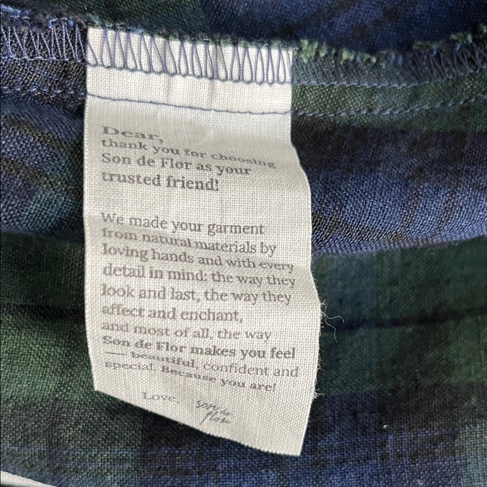 Gorgeous blue & green plaid tartan long sleeve dress. Hand made in Lithuania. - Picture 6 of 8